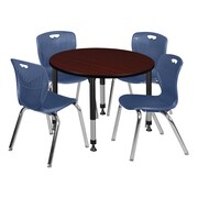 REGENCY Tables > Height Adjustable > Round Table & Chair Sets, 36 X 36 X 23-34, Mahogany TB36RNDMHAPBK40NV